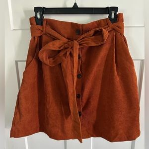 SHEIN Curve Courdaroy Button Front Skirt w/Belt Sz. 1XL